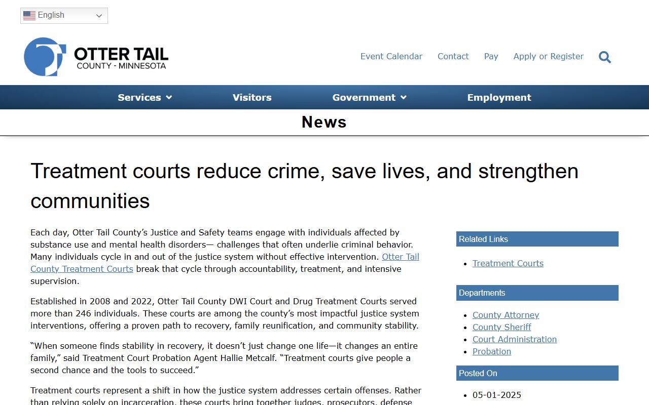 Otter Tail County District Court treatment court news