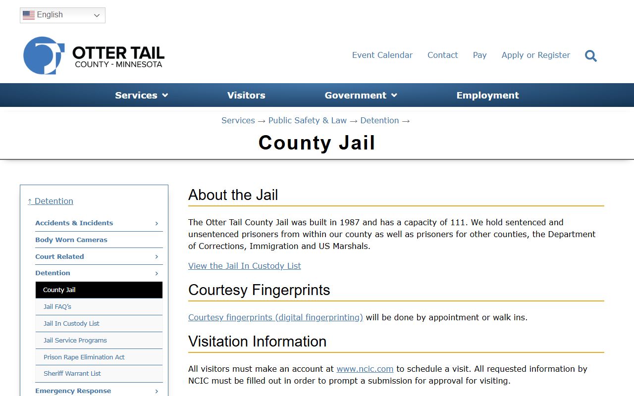 Otter Tail County inmate records county jail information