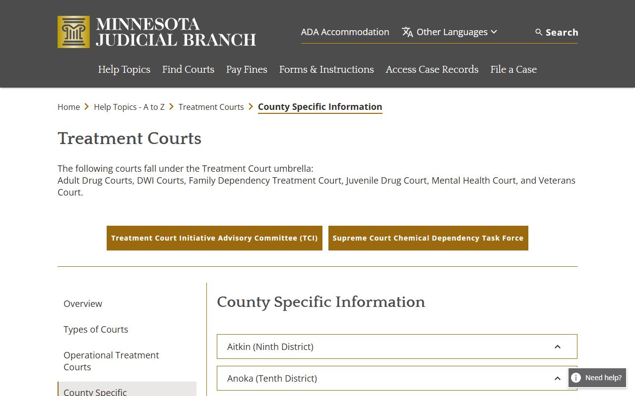 Otter Tail County traffic court records treatment court source